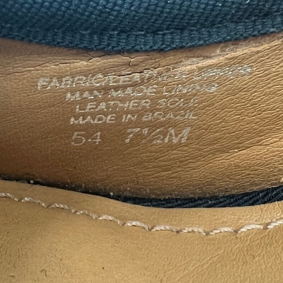 Gianni Bini Navy White Striped Peep Toe Buckle Heels Size 7 1/2 Women’s - Picture 10 of 14